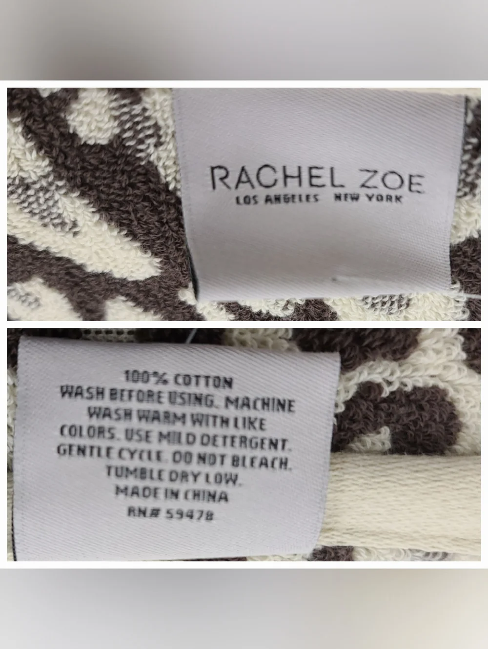 8pc Rachel Zoe Leopard Cheetah Animal Print Bath Hand Washcloth Towel Set NEW